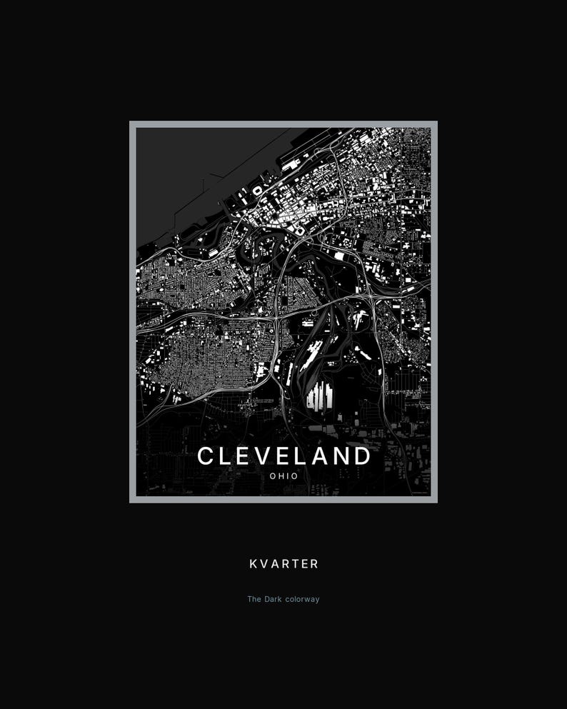 Cleveland map wall art — Listing image 08 — hero dark