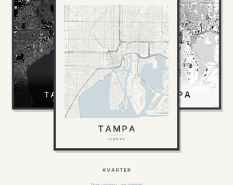 Tampa Map Print, Tampa Poster, Modern Wall Art, Minimalist City Map, United States Printable, Digital Download, Housewarming Gift