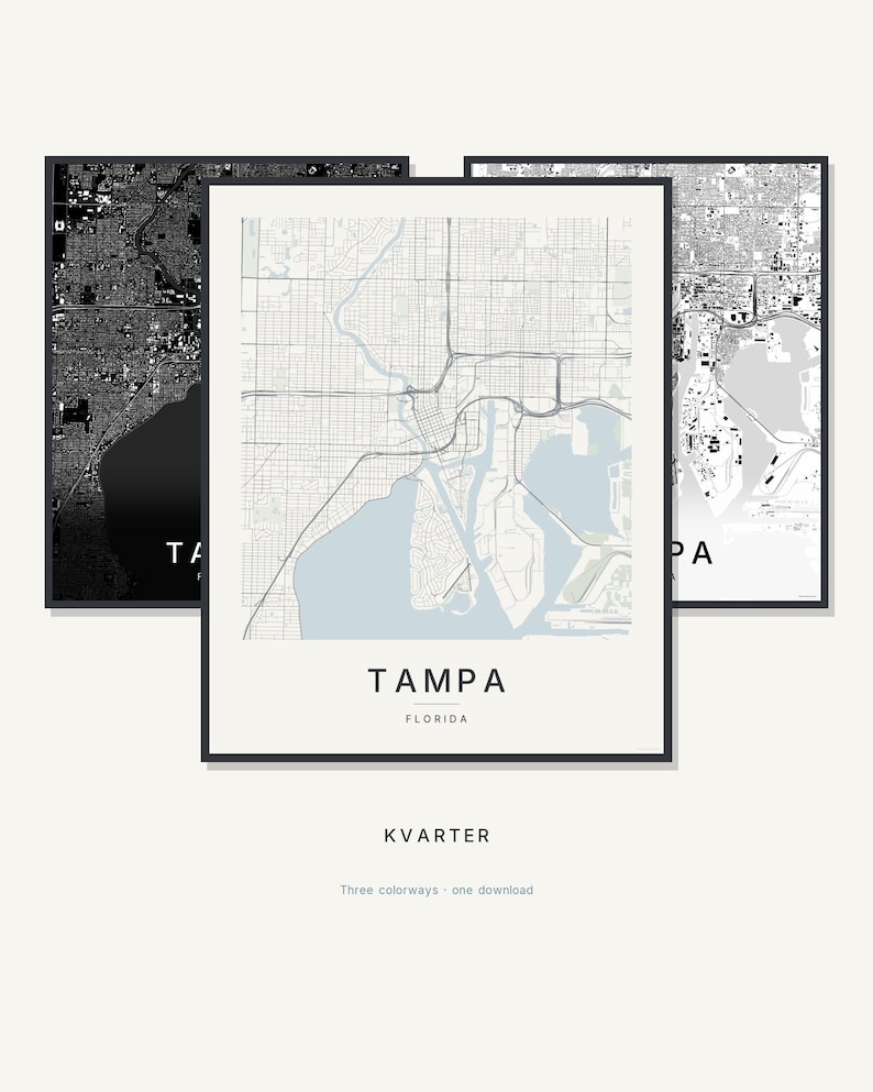 Tampa map wall art — Listing image 01 — hero