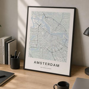 Amsterdam map wall art — Photo of the poster in an interior