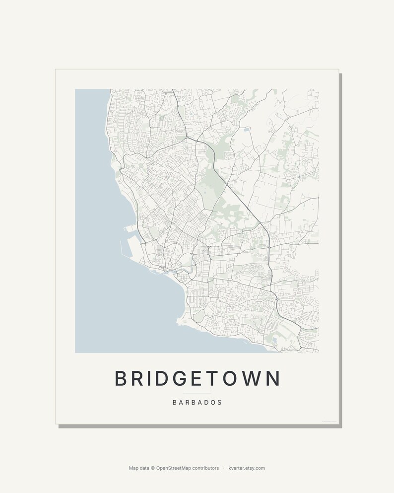 Bridgetown map wall art — Listing image 03 — flat