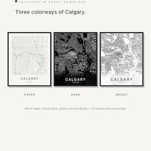 Calgary map wall art — Listing image 02 — colorways
