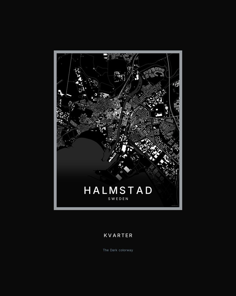 Halmstad Map Print, Wall Art, Printable, Digital Download, Minimalist City Map Poster, Scandi, Housewarming Gift image 9