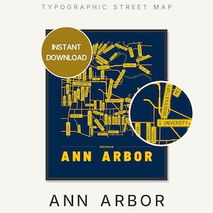 Ann Arbor map wall art — Listing image 01 — hero