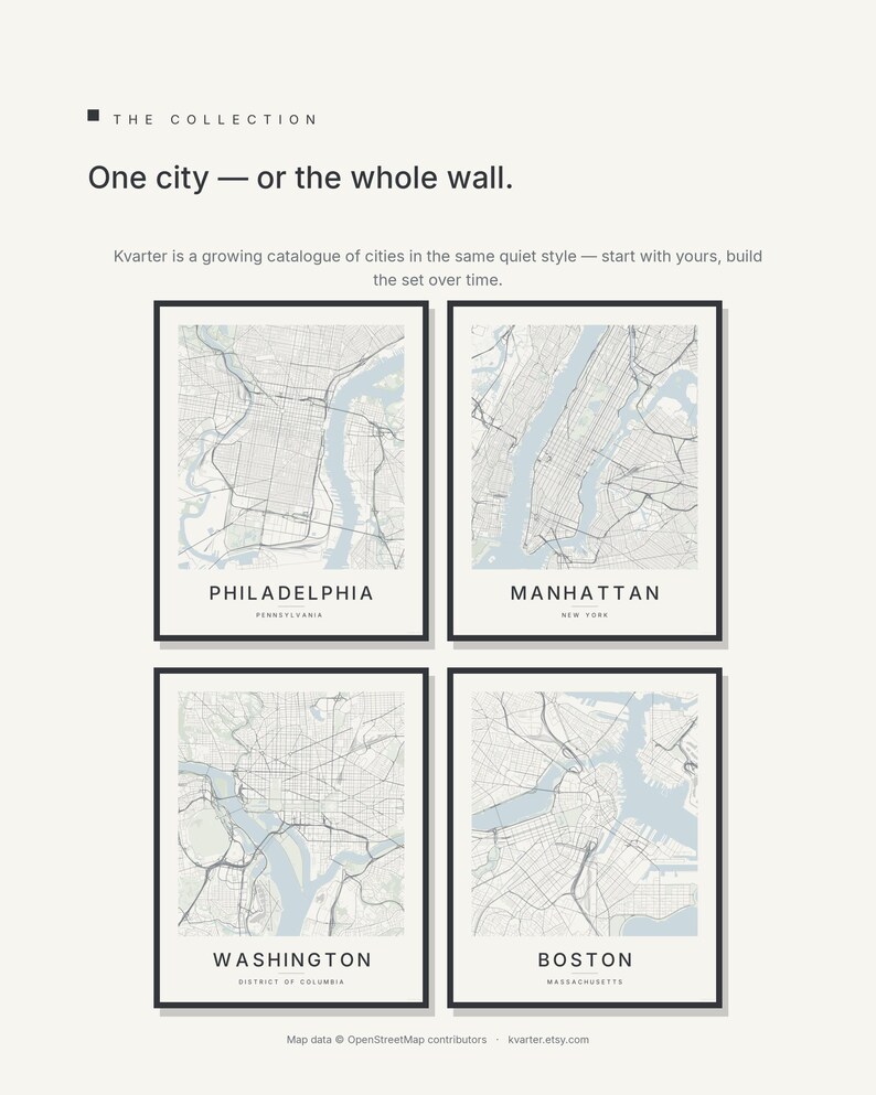 Philadelphia map wall art — Listing image 03 — flat