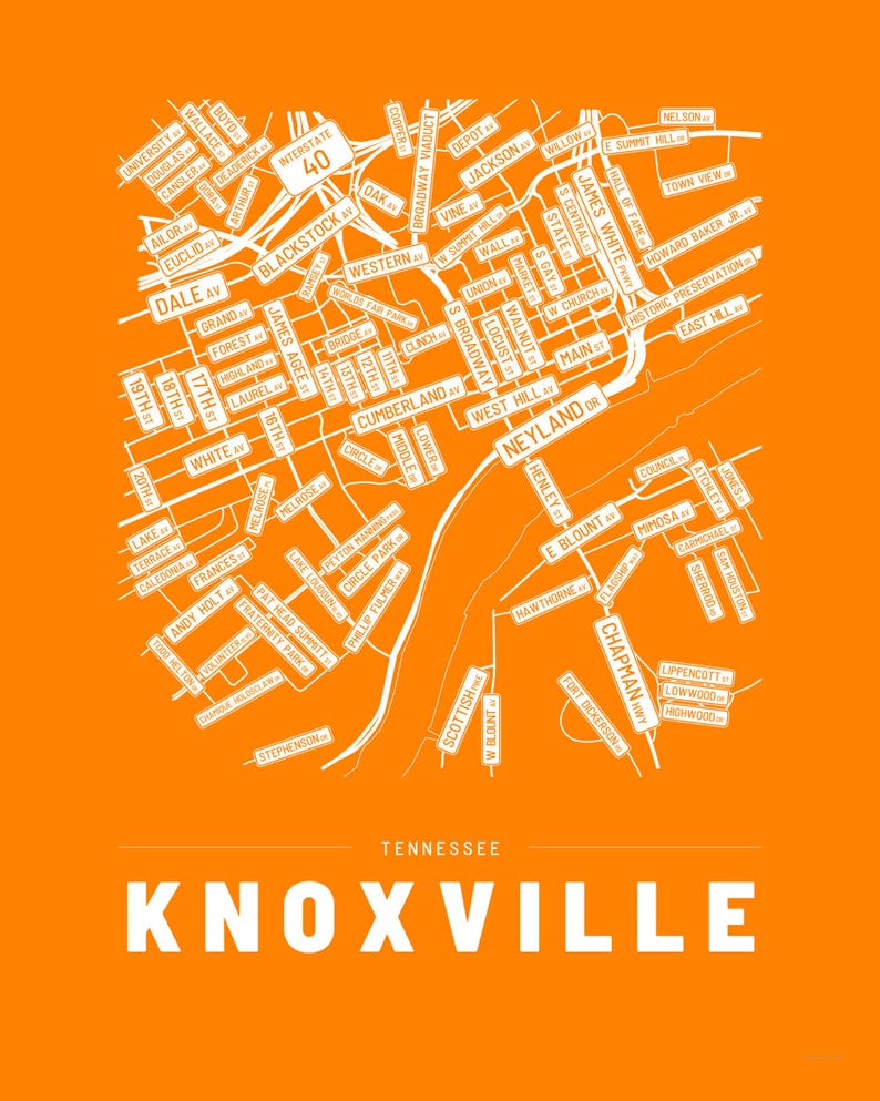 Knoxville map wall art — Listing image 04 — flat