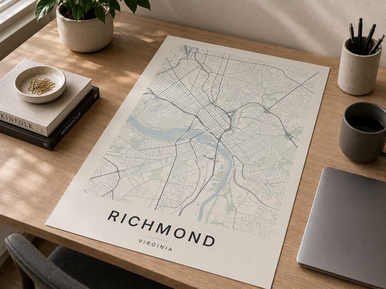 Richmond map wall art — Listing image 03 — flat