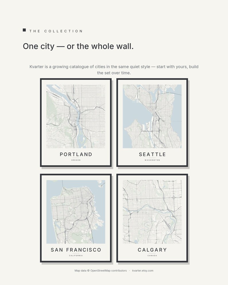 Portland map wall art — Listing image 07 — gallerywall
