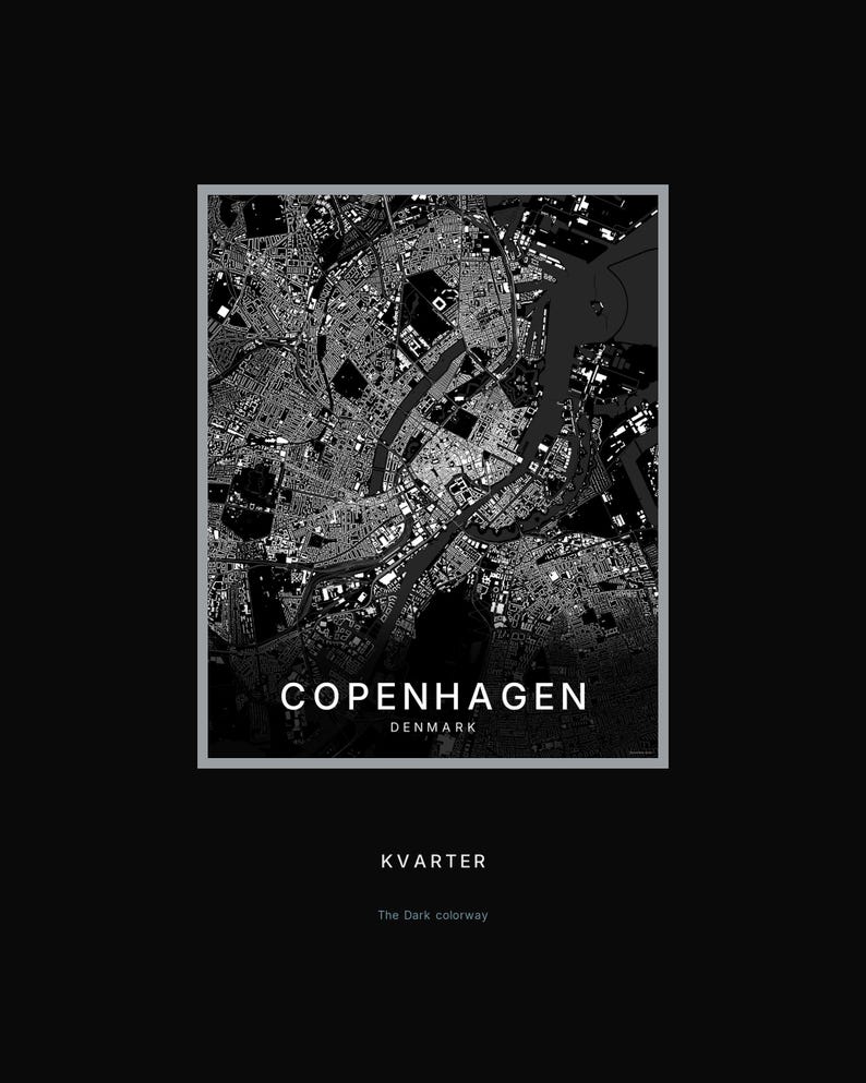 Copenhagen Map Print, Wall Art, Printable, Digital Download, City Map Poster, Scandi Decor, Housewarming Gift image 9