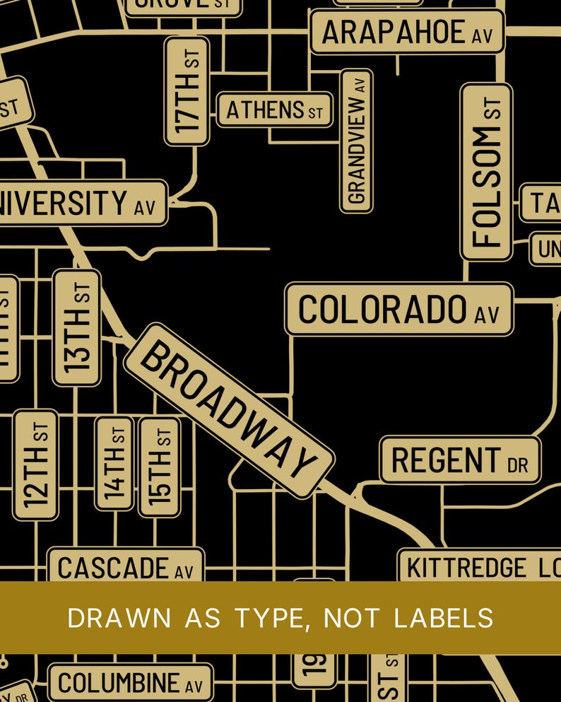 Boulder map wall art — Listing image 06 — platecraft