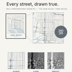 Long Beach map wall art — Listing image 04 — detail