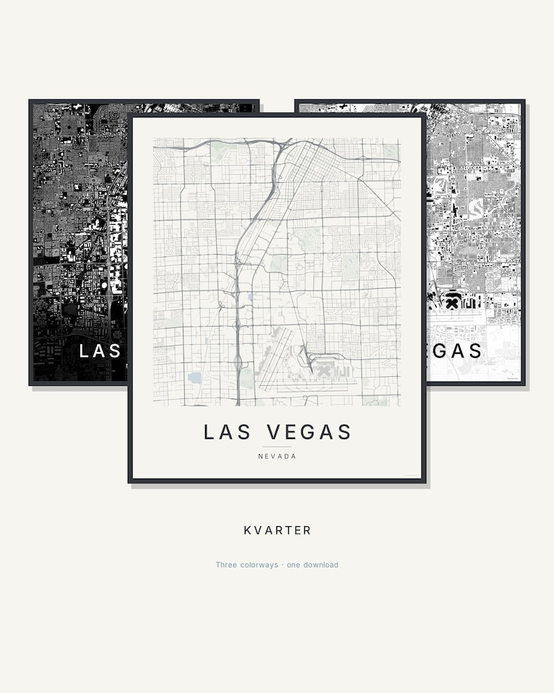 Las Vegas map wall art — Listing image 01 — hero