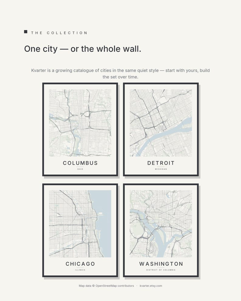 Columbus map wall art — Listing image 07 — gallerywall