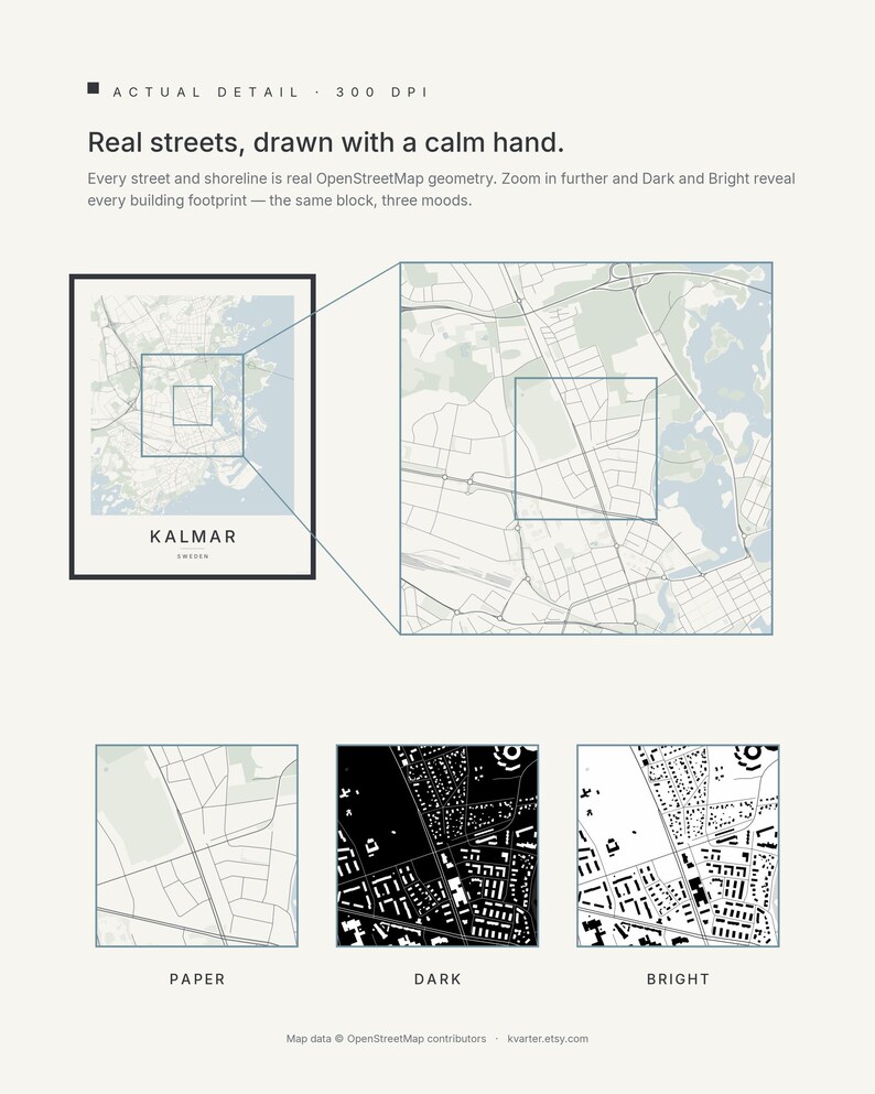 Kalmar map wall art — Listing image 04 — detail