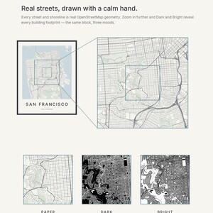 San Francisco map wall art — Listing image 04 — detail