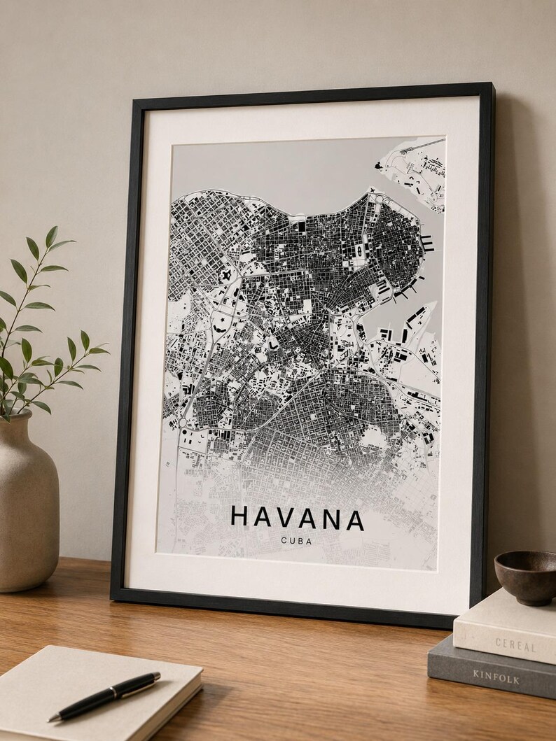 Havana map wall art — Listing image 06 — sizes