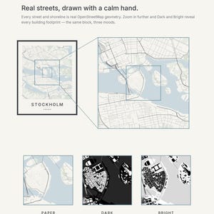 Stockholm Map Print, Stockholm Poster, Scandinavian Wall Art, Minimalist City Map, Sweden Printable, Digital Download, Housewarming Gift image 5