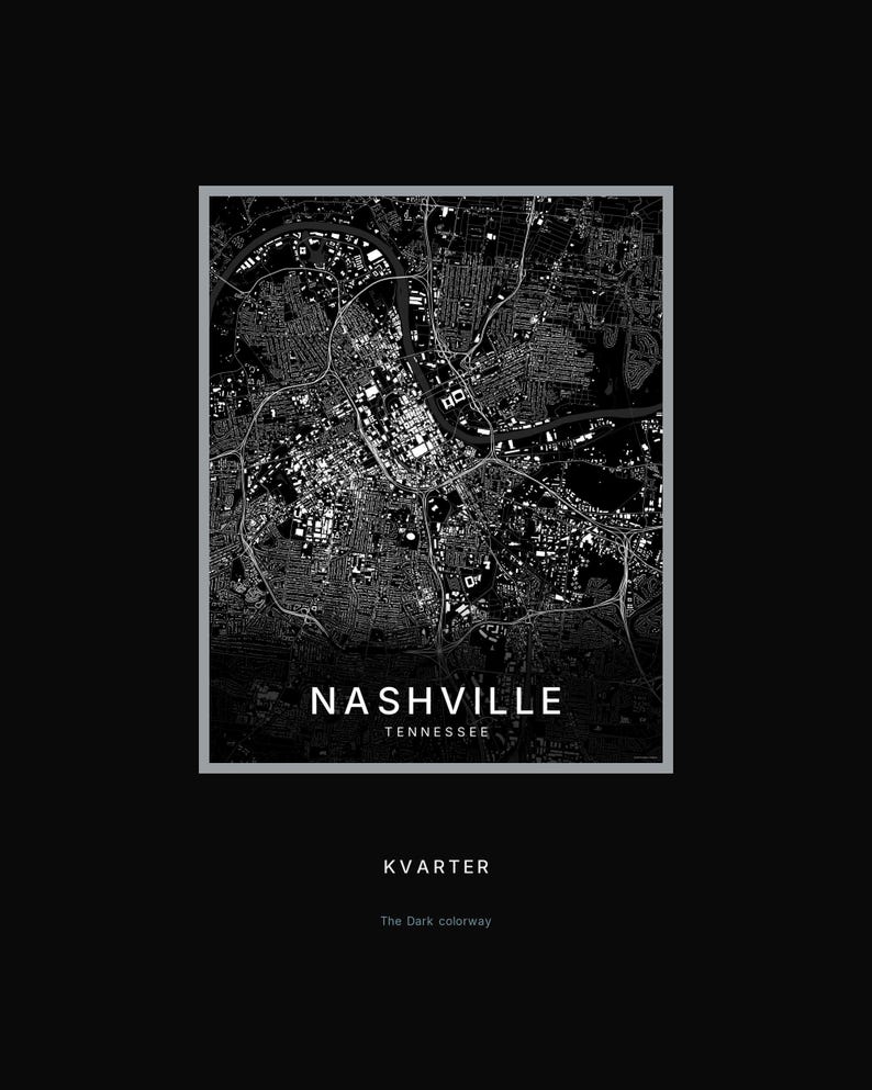 Nashville map wall art — Listing image 08 — hero dark