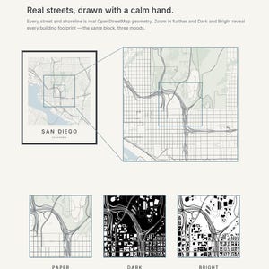 San Diego map wall art — Listing image 04 — detail