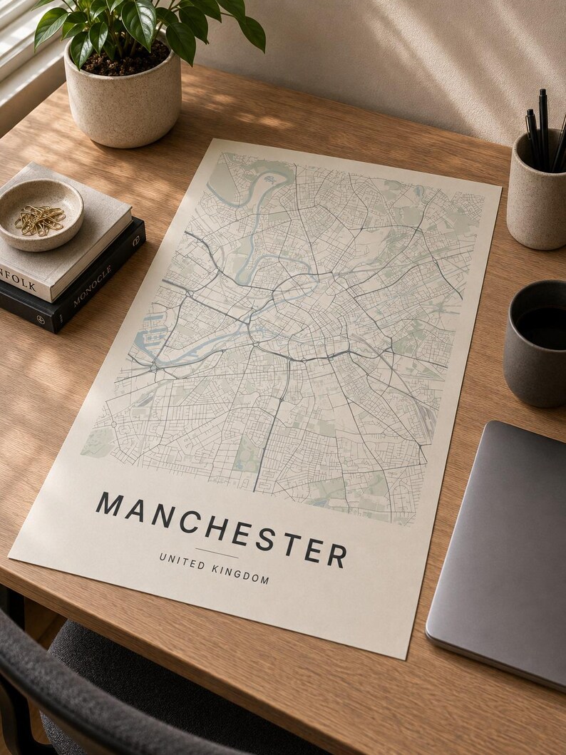 Manchester map wall art — Listing image 03 — flat