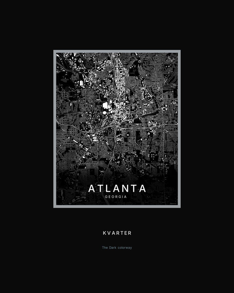 Atlanta map wall art — Listing image 08 — hero dark