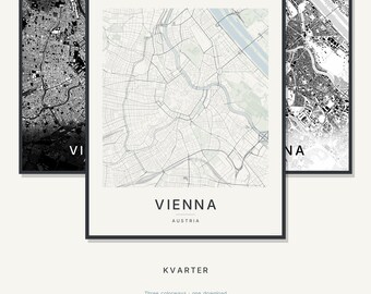 Vienna Map Print, Vienna Poster, Modern Wall Art, Minimalist City Map, Austria Printable, Digital Download, Housewarming Gift