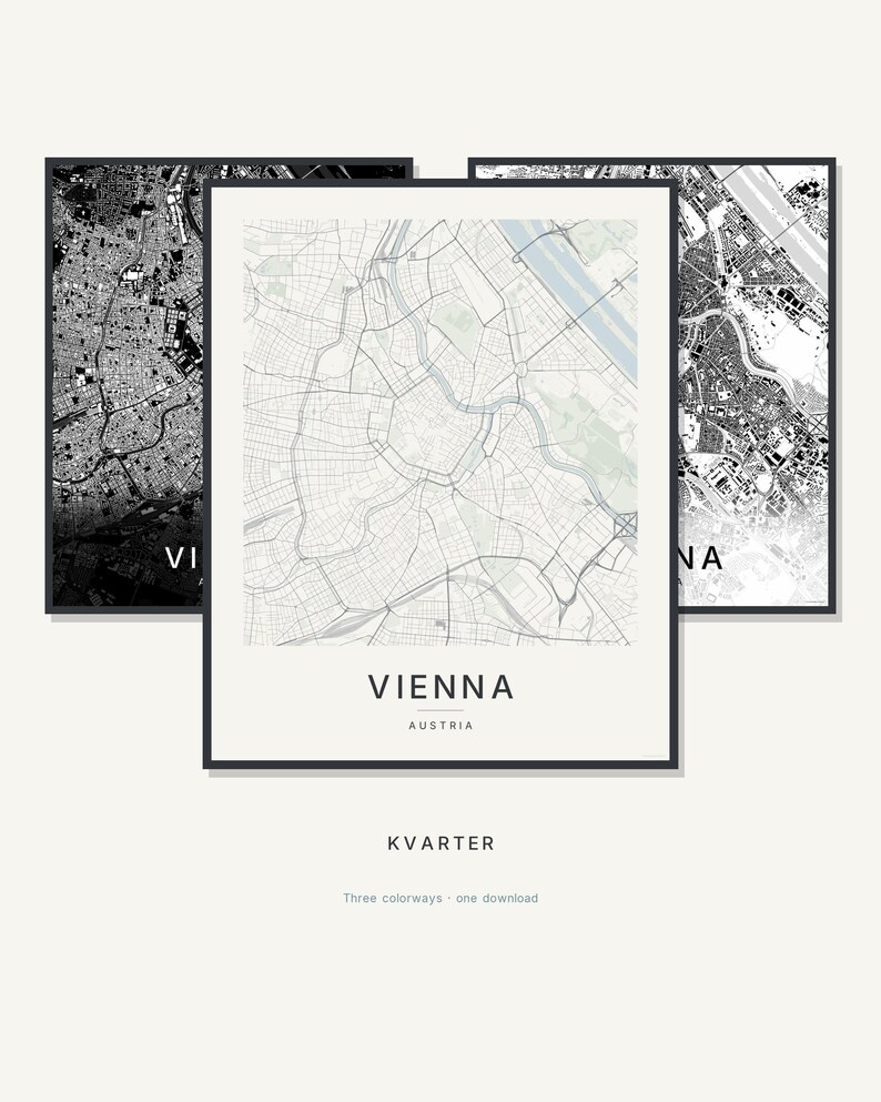 Vienna map wall art — Listing image 01 — hero