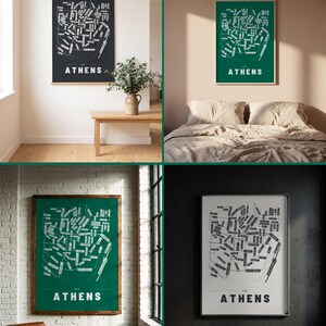 Athens map wall art — Listing image 02 — rooms