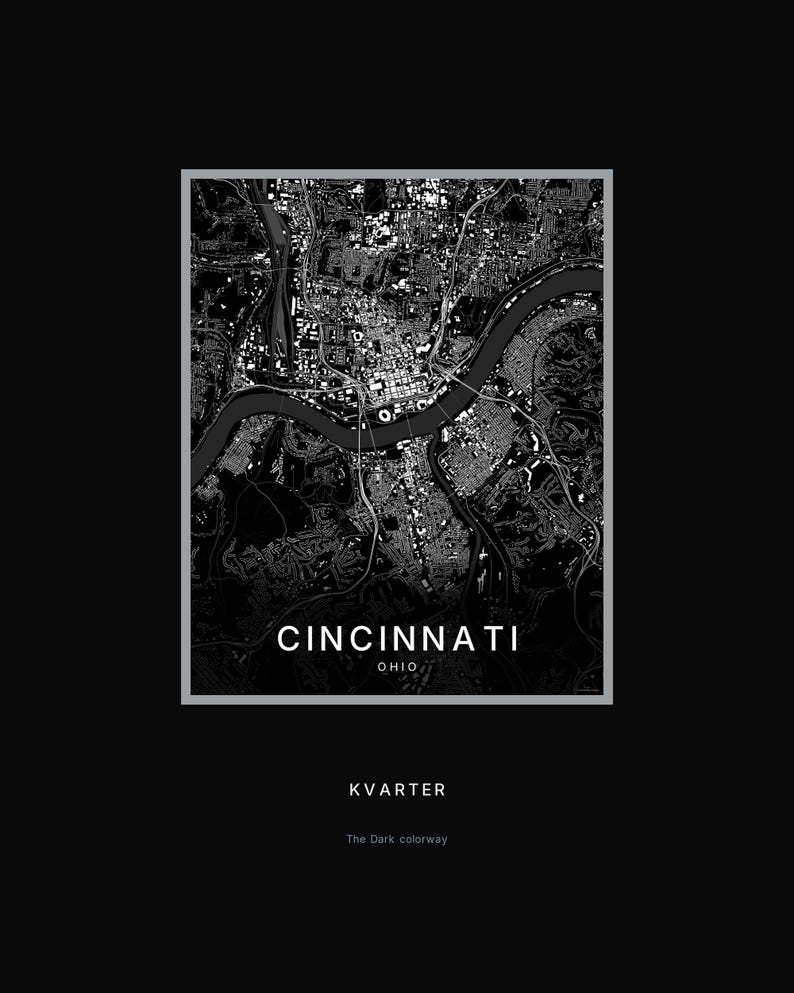 Cincinnati map wall art — Listing image 08 — hero dark
