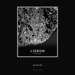 Lisbon map wall art — Listing image 08 — hero dark
