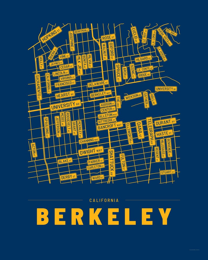 Berkeley map wall art — Listing image 04 — flat