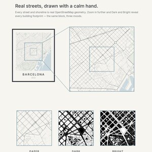 Barcelona map wall art — Listing image 04 — detail