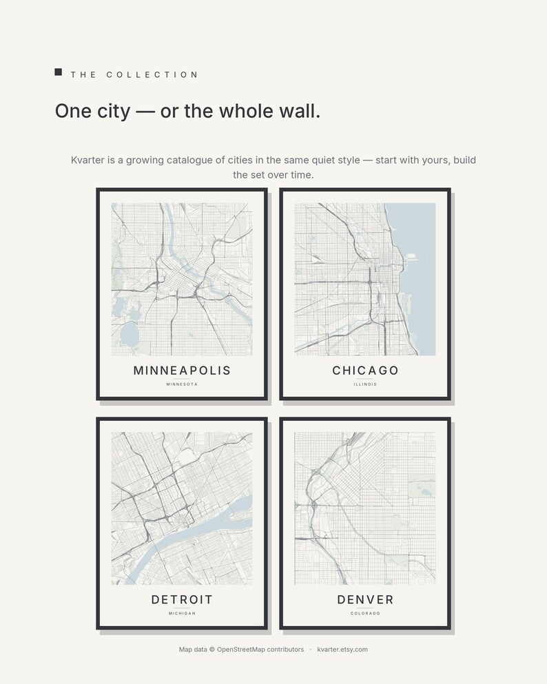 Minneapolis map wall art — Listing image 07 — gallerywall