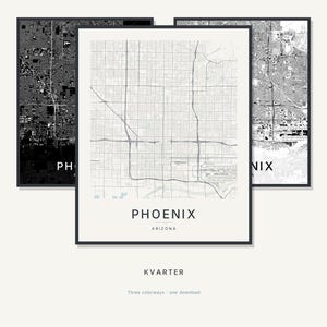 Mapa de Phoenix impreso, póster de Phoenix, arte mural moderno, mapa minimalista de la ciudad, imprimible de Estados Unidos, descarga digital, regalo de inauguración de casa