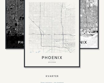 Phoenix Map Print, Phoenix Poster, Modern Wall Art, Minimalist City Map, United States Printable, Digital Download, Housewarming Gift