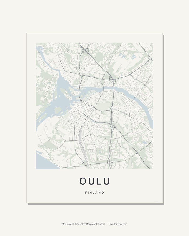 Oulu map wall art — Listing image 03 — flat