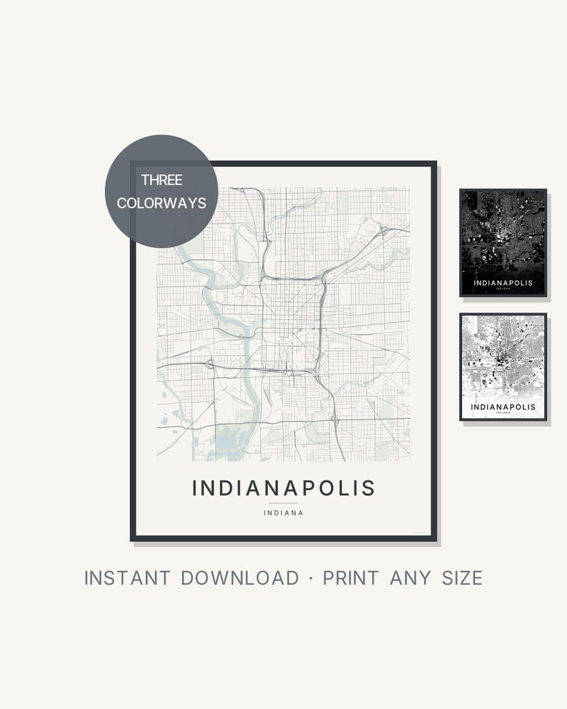 Indianapolis map wall art — Listing image 01 — hero