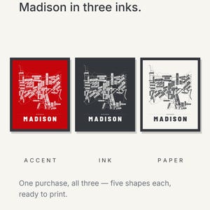 Madison map wall art — Listing image 05 — colorways