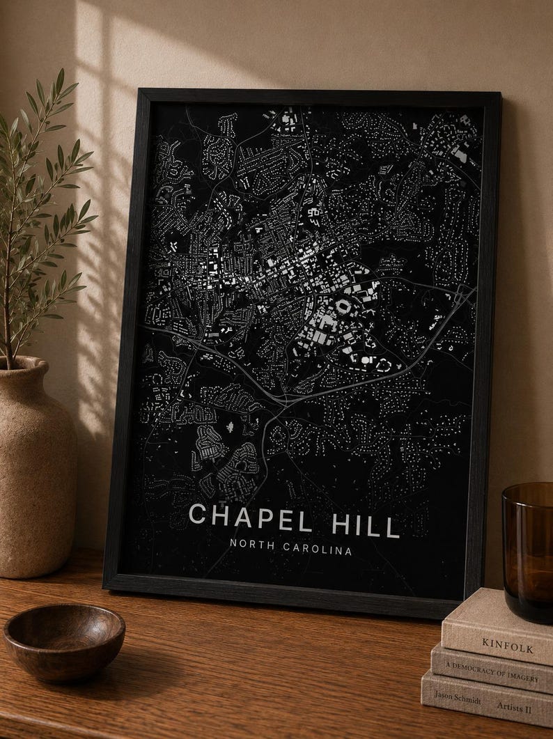 Chapel Hill map wall art — Listing image 08 — hero dark