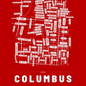 Columbus map wall art — Listing image 04 — flat