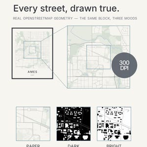 Ames map wall art — Listing image 08 — hero dark