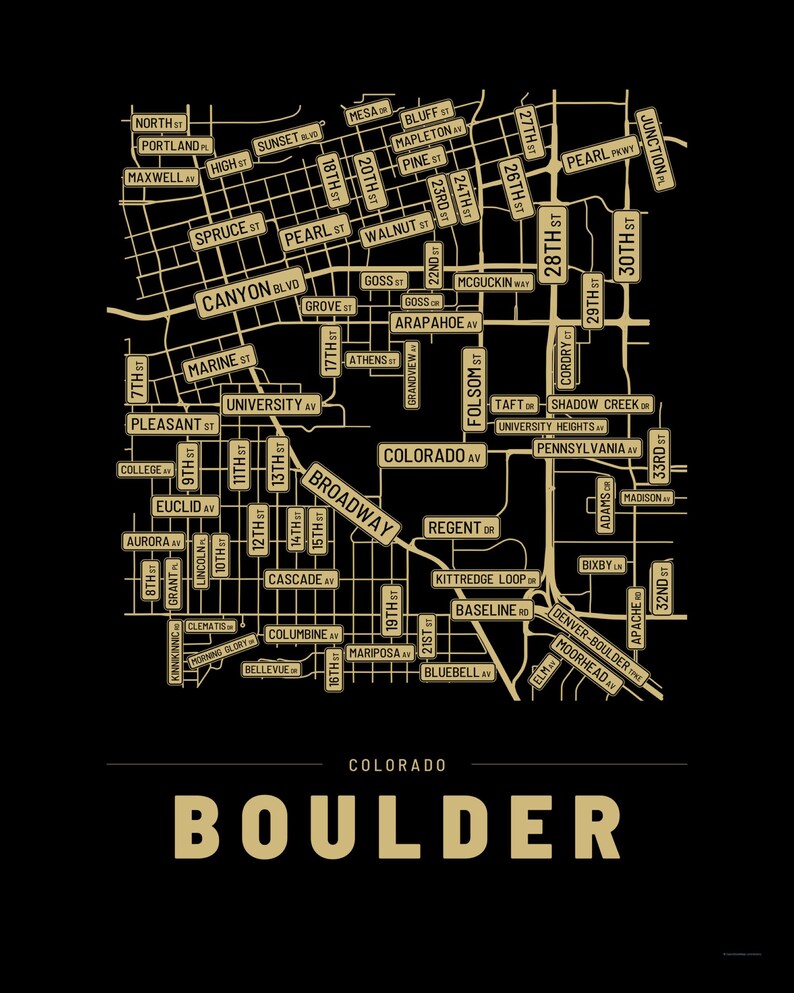 Boulder map wall art — Listing image 04 — flat