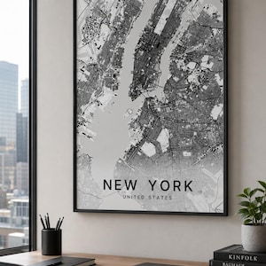 New York map wall art — Photo of the poster in an interior