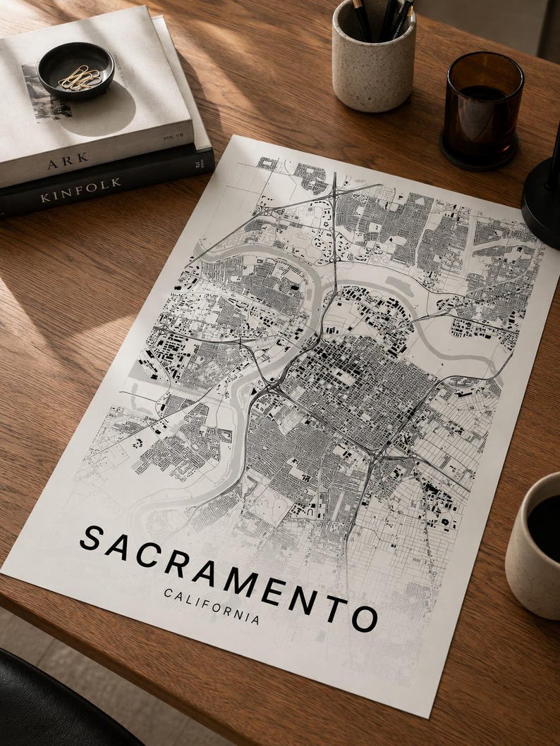Sacramento map wall art — Listing image 04 — detail
