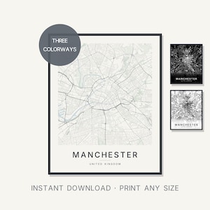Manchester map wall art — Listing image 01 — hero