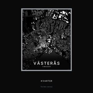 Västerås map wall art — Listing image 08 — hero dark