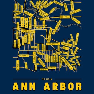 Ann Arbor map wall art — Listing image 04 — flat