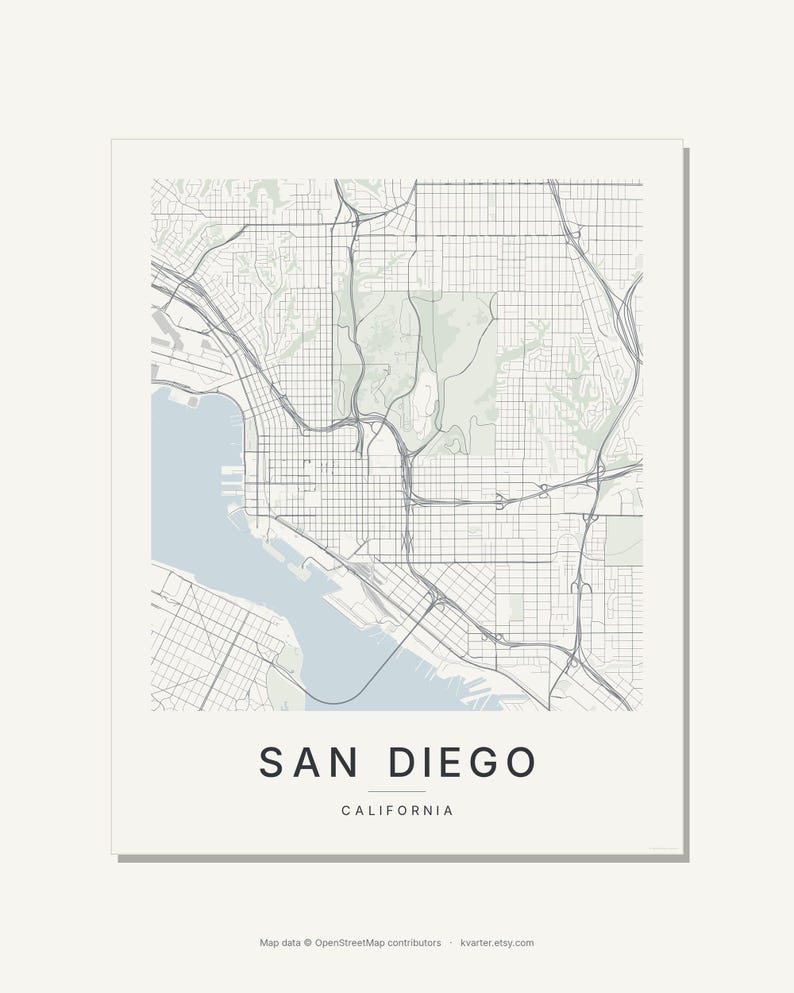 San Diego map wall art — Listing image 03 — flat