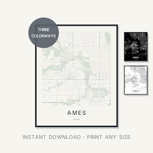 Ames map wall art — Listing image 01 — hero