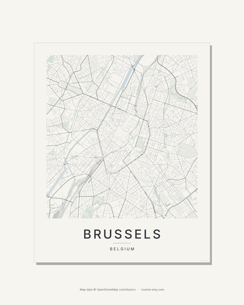 Brussels map wall art — Listing image 03 — flat